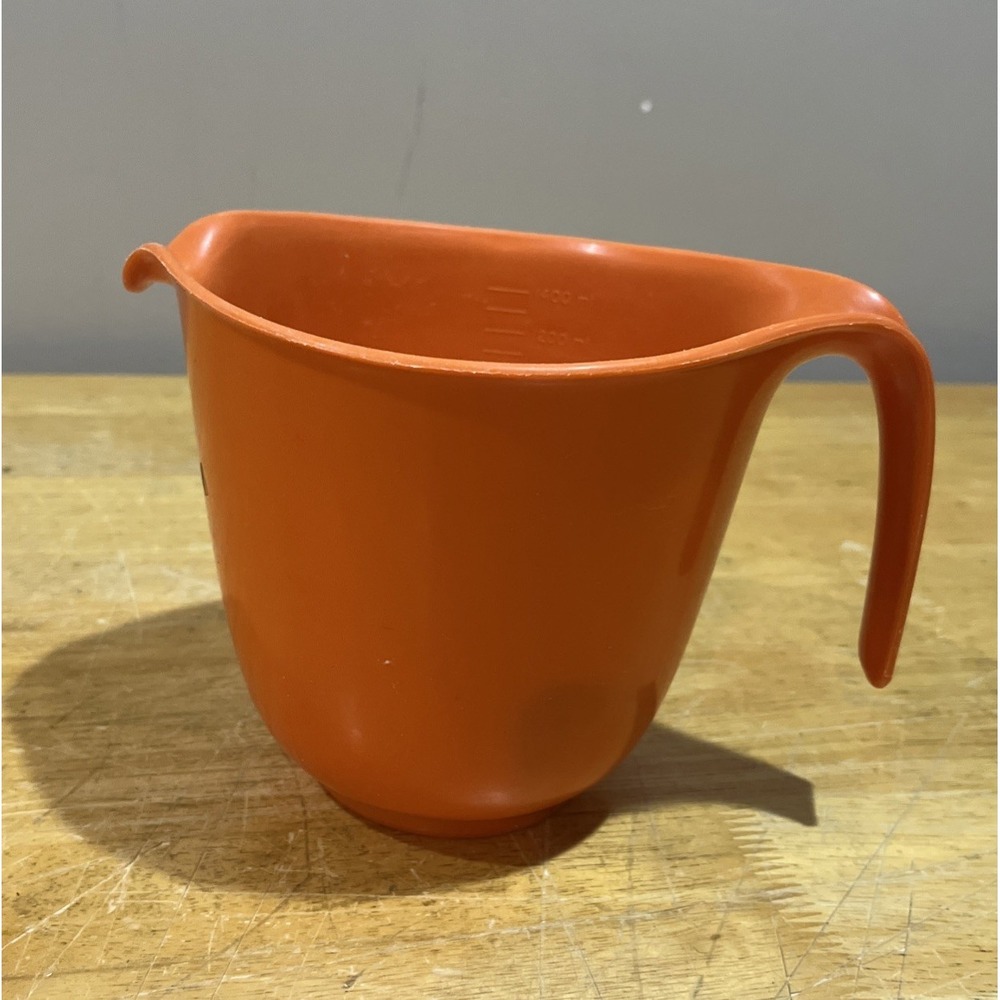 Vtg Rubbermaid‎ Orange Grip N Mix 1.5 Qt 6 Cup 2661 Measure In Bowl 1970s Batter